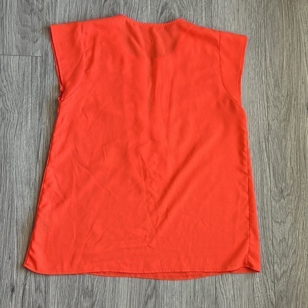 SHEIN Orange and Gold Boho Vneck Top Size M - Picture 8 of 10